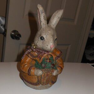 Deborah Graham paper mache bunny with basket